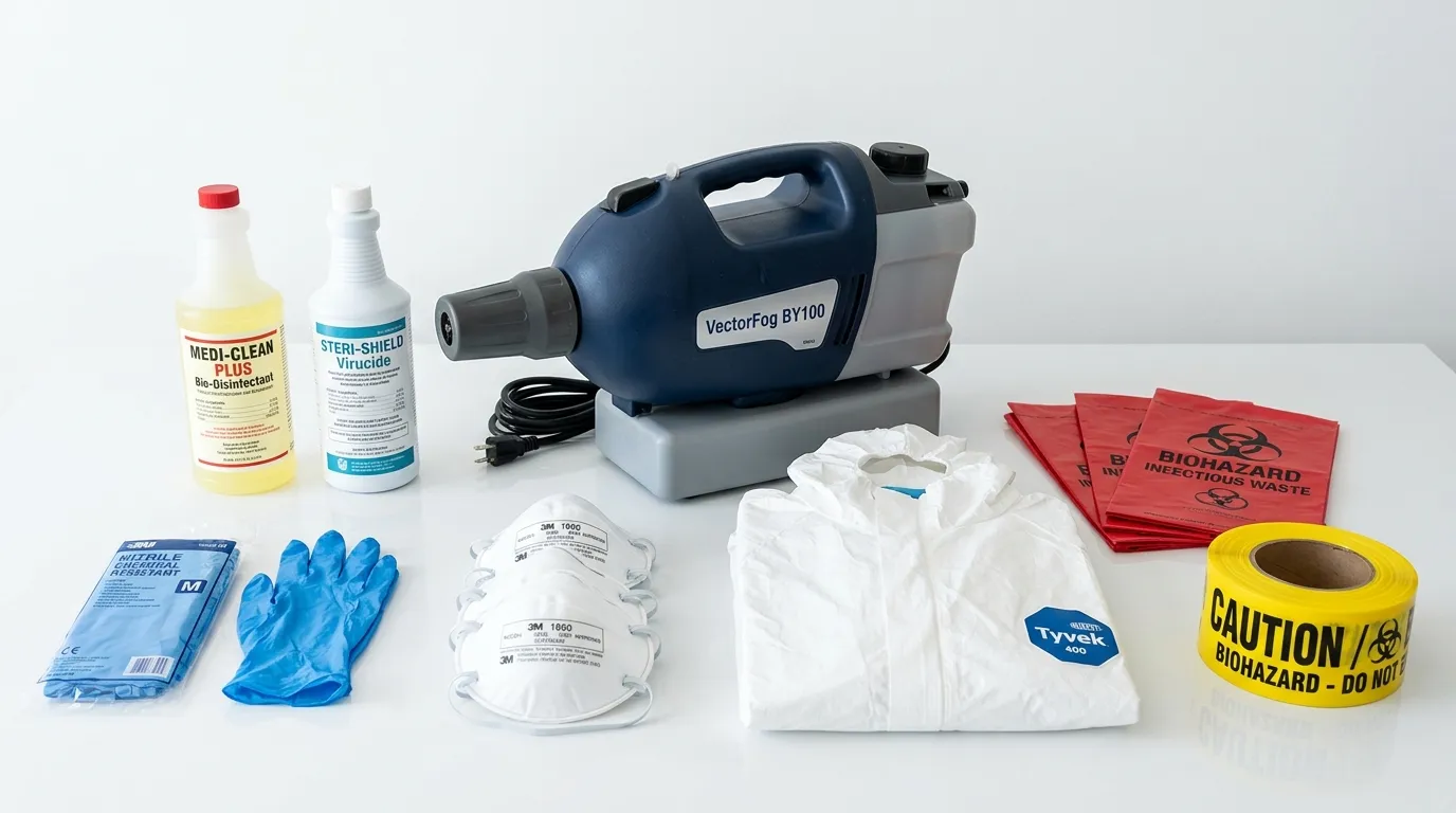 Professional biohazard remediation crew working in Brightwood