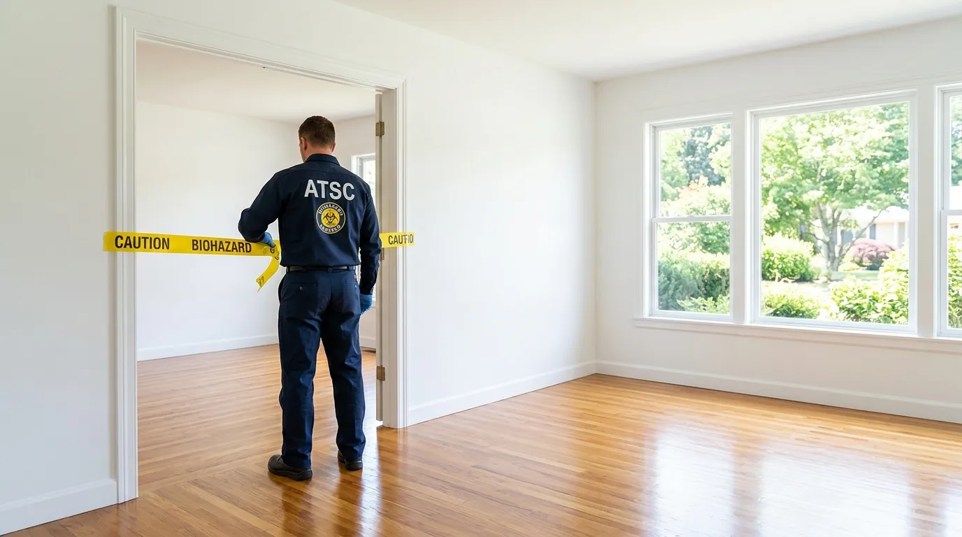 Certified biohazard cleanup crew performing Crime Scene Cleanup in Brightwood